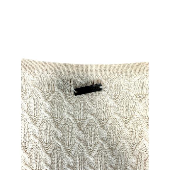 Prana Zora Cable Knit Cream Crew Neck Granola Girl Sweater Dress Size Small - Picture 8 of 14